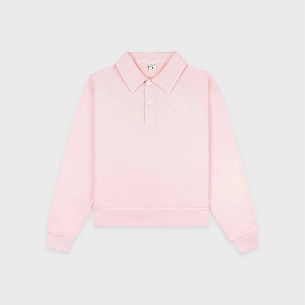 NWOT Sporty & Rich x Prince Racquet and Health Club Polo - Baby Pink/White XS